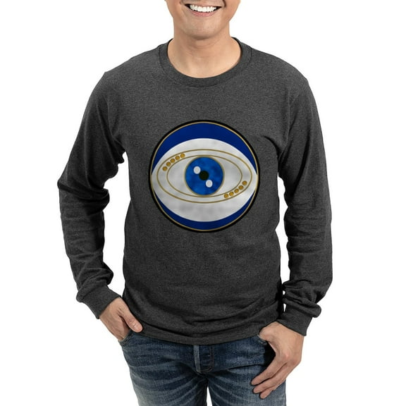 CafePress - Blue Evil Eye With Gold Accent Long Sleeve T Shirt - Long Sleeve Dark T-Shirt