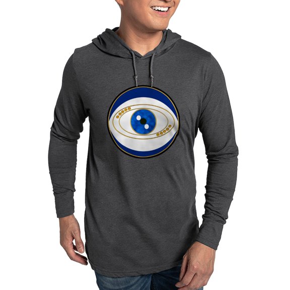 CafePress - Blue Evil Eye With Gold Accent Long Sleeve T Shirt - Mens Hooded Shirt