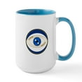 thumbnail image 1 of CafePress - Blue Evil Eye With Gold Accents Mugs - 15 oz Ceramic Large White Novelty Mug, 1 of 4