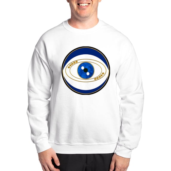 CafePress - Blue Evil Eye With Gold Accents Sweatshirt - Crew Neck Sweatshirt