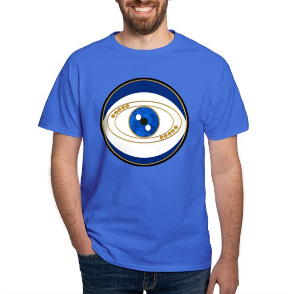 CafePress - Blue Evil Eye With Gold Accents T Shirt - Men's Classic Graphic Cotton T-Shirt