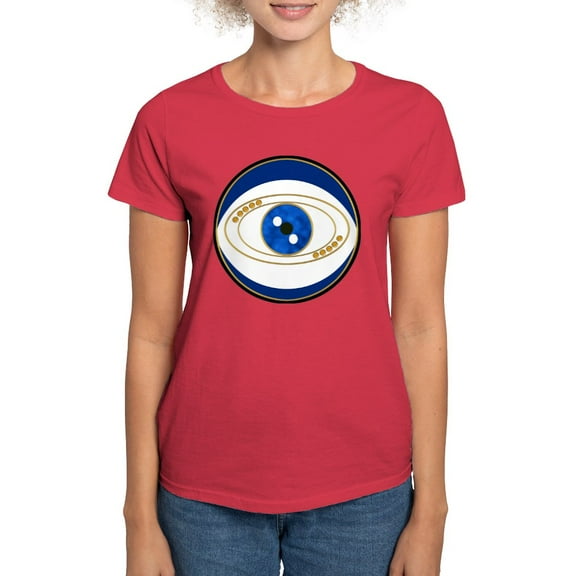 CafePress - Blue Evil Eye With Gold Accents T Shirt - Women's Traditional Fit Dark T-Shirt