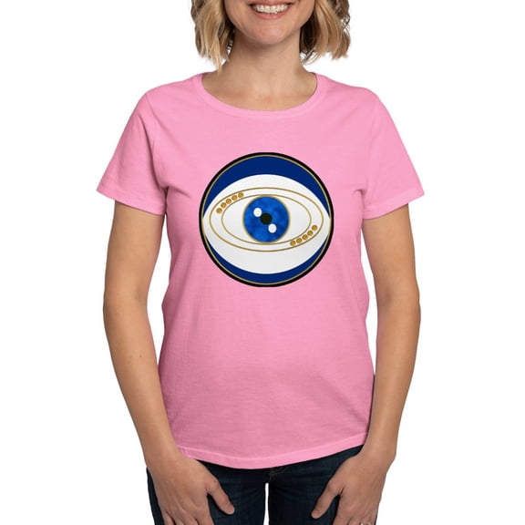 CafePress - Blue Evil Eye With Gold Accents T Shirt - Women's Traditional Fit Dark T-Shirt