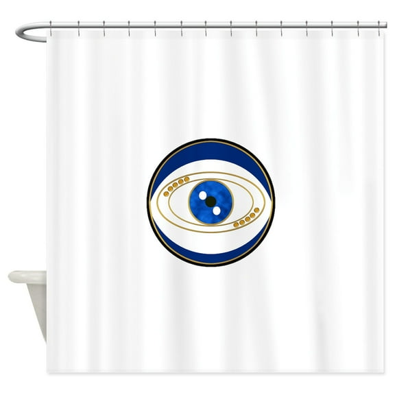 CafePress - Blue Evil Eye With Gold Accents - Unique Fabric Shower Curtain 70" x 72"