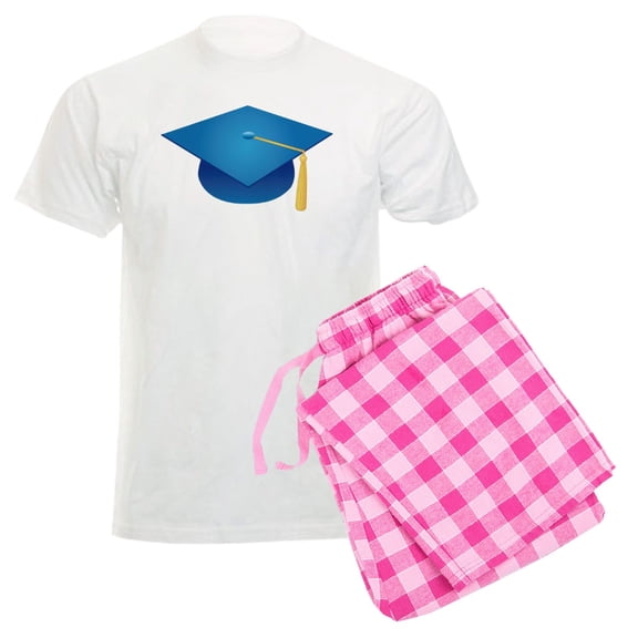 CafePress - Blue Graduation Cap Men's Light Pajamas - Men's Light Loose Fit Cotton Pajama Set