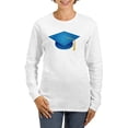 thumbnail image 1 of CafePress - Blue Graduation Cap Women's Long Sleeve T Shirt - Women's Long Sleeve Graphic Casual T-Shirt, 1 of 4