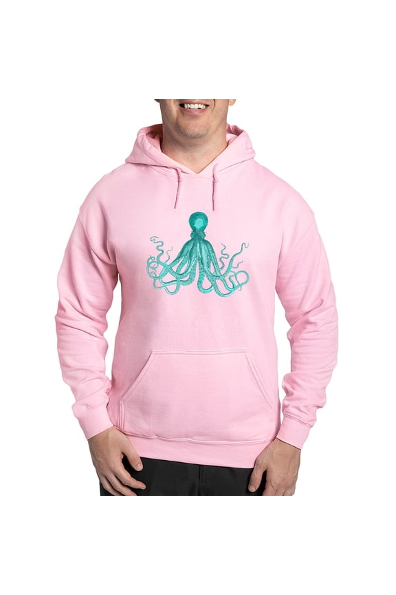 - Blue/Green Octopus Hooded Sweatshirt - Pullover Hoodie, Hooded Sweatshirt