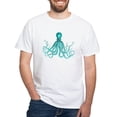 thumbnail image 1 of CafePress - Blue/Green Octopus White T Shirt - Men's White Classic Cotton T-Shirts, 1 of 4