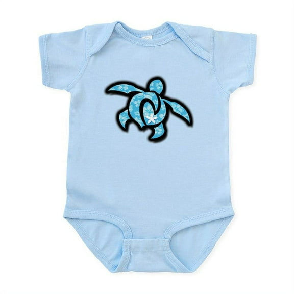 CafePress - Blue Hawaiian Print Turtle Infant Bodysuit - Baby Light Bodysuit, Size Newborn - 24 Months