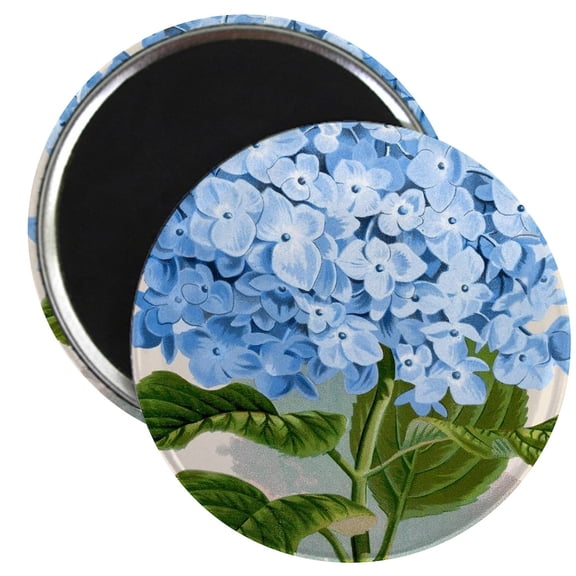 CafePress - Blue Hydrangea Flowers Magnet - 2.25" Round Magnet, Refrigerator Magnet, Button Magnet Style