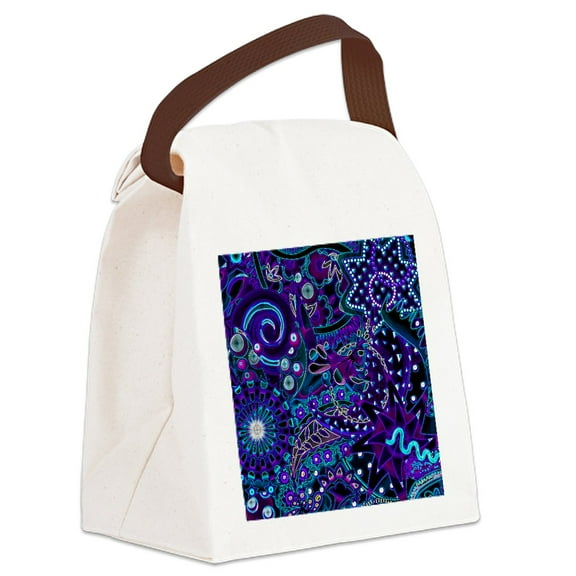 CafePress - Blue Lights - Canvas Lunch Bag with Strap Handle