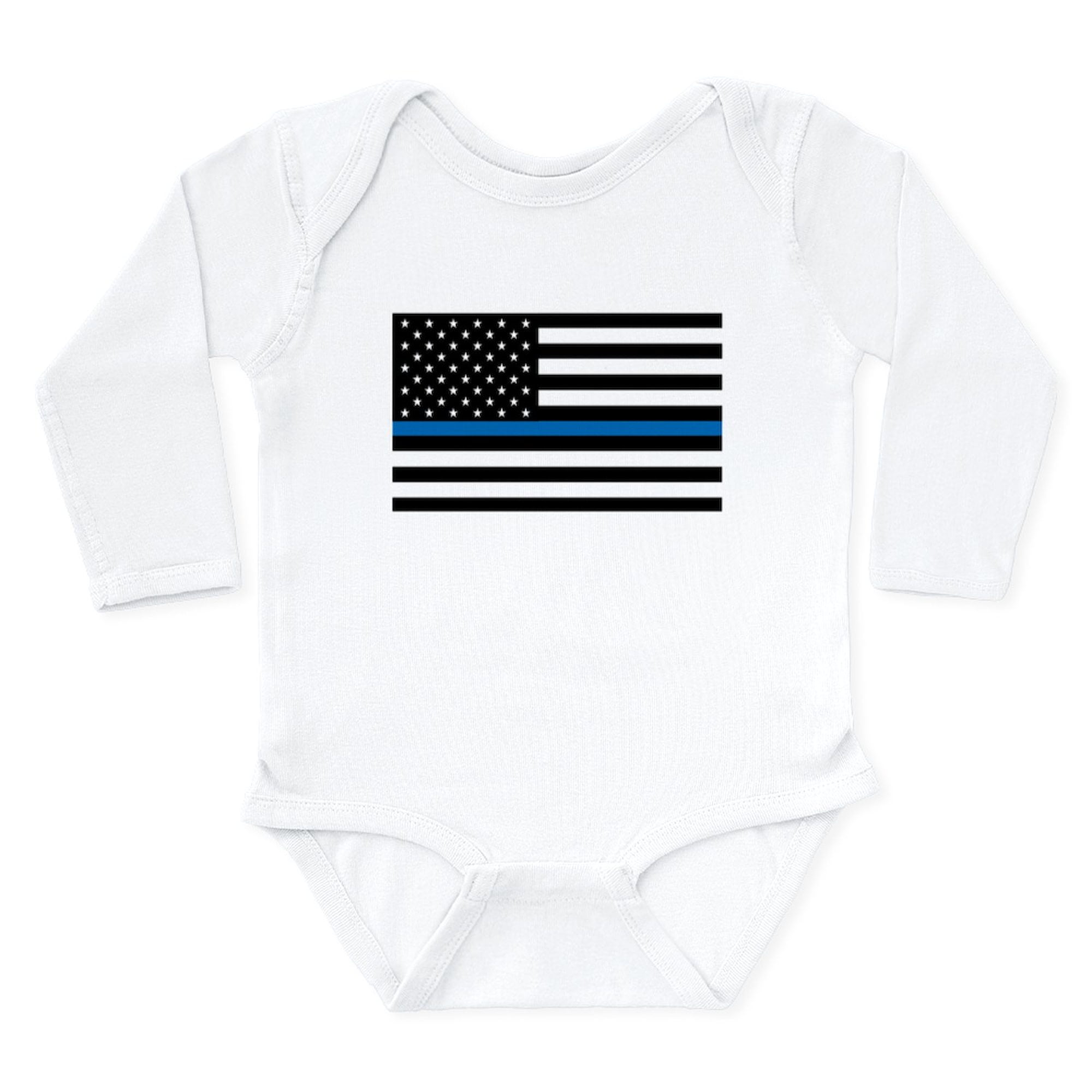 CafePress - Blue Line Onesie Body Suit - Long Sleeve Cotton Baby Bodysuit