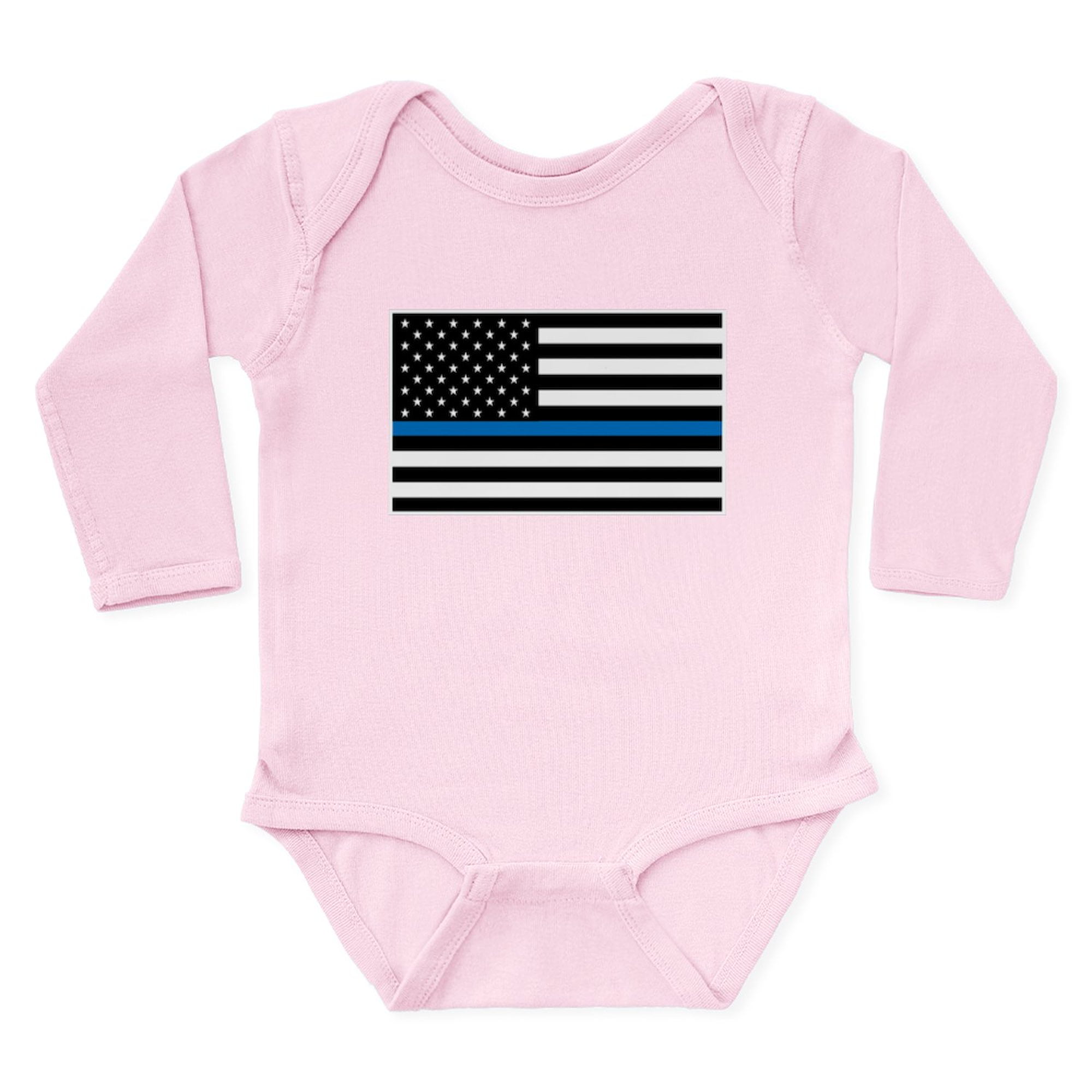 CafePress - Blue Line Onesie Body Suit - Long Sleeve Cotton Baby Bodysuit
