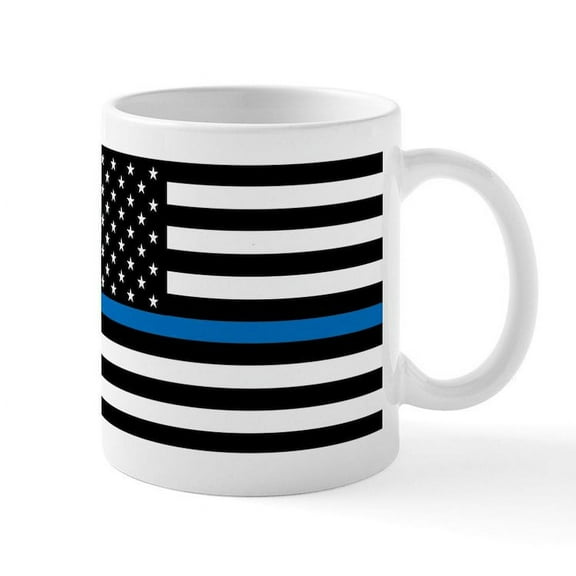 CafePress - Blue Line Small Mugs - 11 oz Ceramic Mug - Novelty Coffee Tea Cup