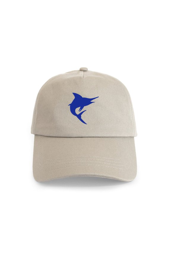- Blue Marlin Fish Cap - Adjustable 100% Brushed Unisex Casual Cotton Baseball Cap, Beige, 1