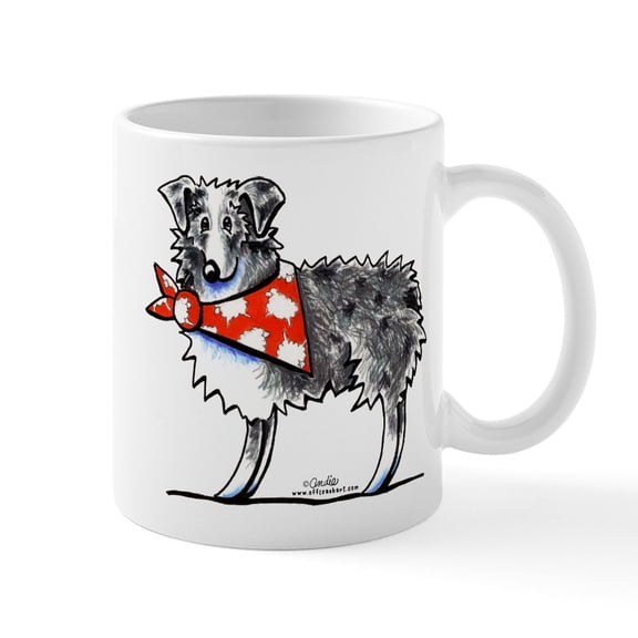 CafePress - Blue Merle Aussie Mug - 11 oz Ceramic Mug - Novelty Coffee Tea Cup