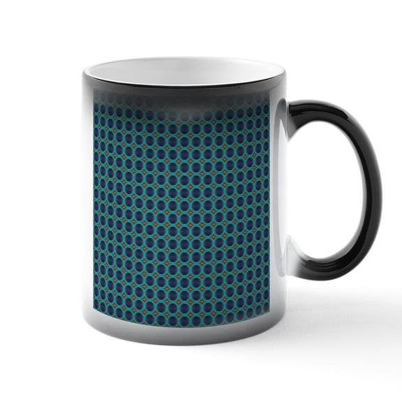 CafePress - Blue Mod Polka Dots - 11 oz Color Changing Magic Mug