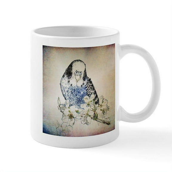CafePress - Blue Parakeet Mug - 11 oz Ceramic Mug - Novelty Coffee Tea Cup