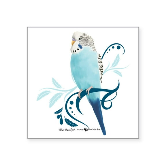 CafePress - Blue Parakeet Sticker - Square Sticker 3" x 3"