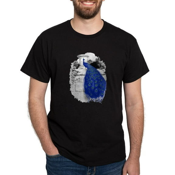 CafePress - Blue Peacock T Shirt - Men's Classic Graphic Cotton T-Shirt