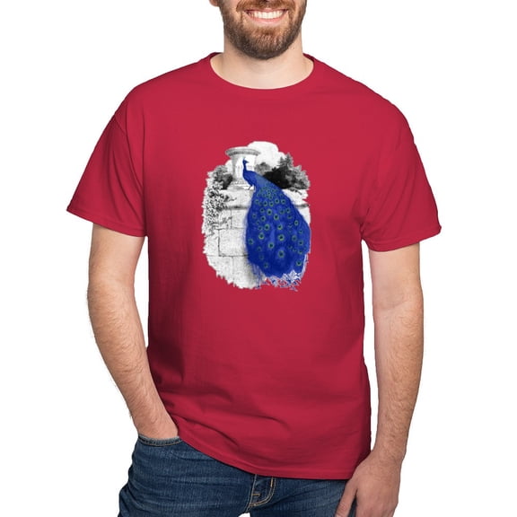 CafePress - Blue Peacock T Shirt - Men's Classic Graphic Cotton T-Shirt