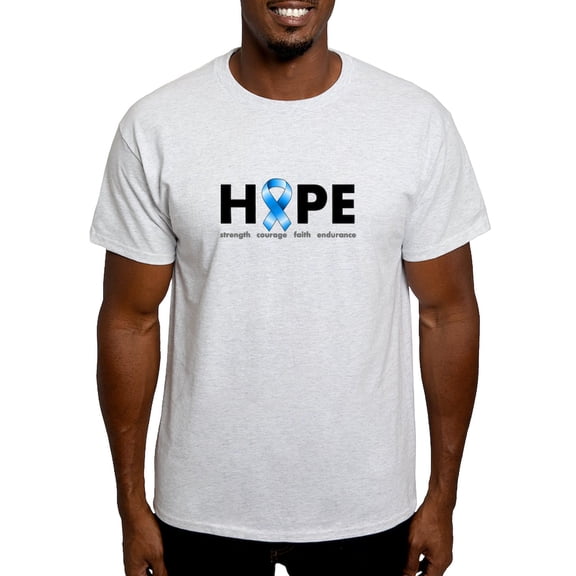 CafePress - Blue Ribbon Hope Light T Shirt - Men's Classic Graphic T-Shirt