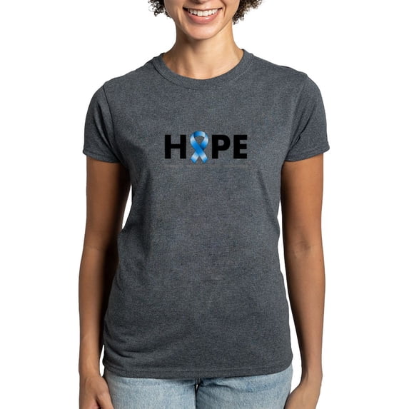CafePress - Blue Ribbon Hope T Shirt - Women's Traditional Fit Dark T-Shirt