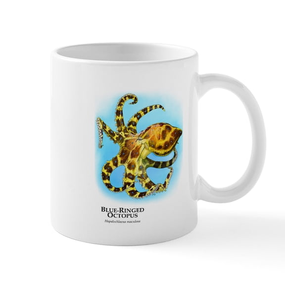 CafePress - Blue Ringed Octopus Mug - 11 oz Ceramic Mug - Novelty Coffee Tea Cup