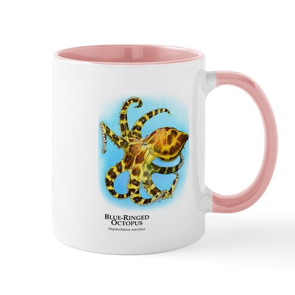 CafePress - Blue Ringed Octopus Mug - 11 oz Ceramic Mug - Novelty Coffee Tea Cup