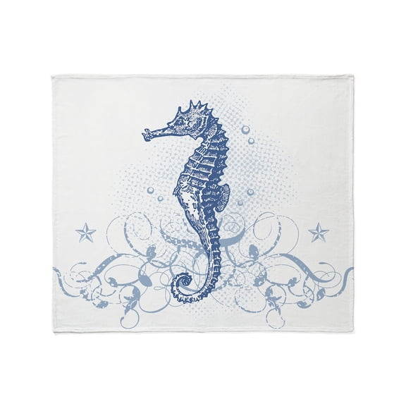 CafePress - Blue Seahorse Throw Blanket - Soft Fleece Throw Blanket, 50"x60" for All Ages