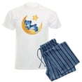 thumbnail image 1 of CafePress - Blue Sleepy Teddy On Moon - Men's Light Loose Fit Cotton Pajama Set, 1 of 7