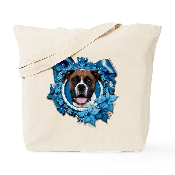 CafePress - Blue Snowflakes Boxer Tote Bag - Unisex Canvas Tote Bag, Beige, 1-Piece
