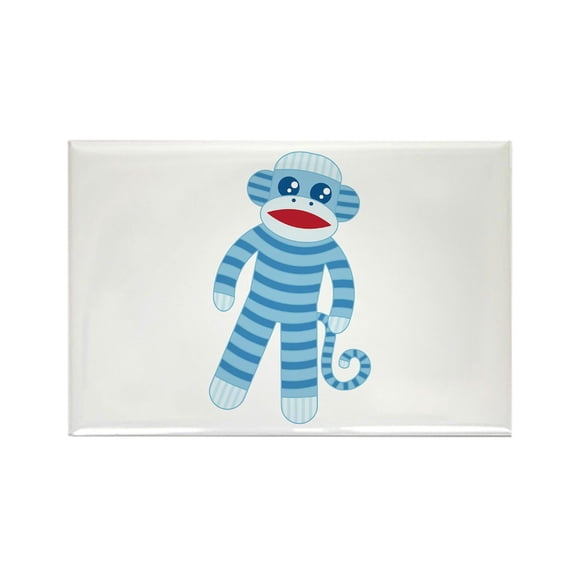 CafePress - Blue Sock Monkey - Rectangle Magnet, 2"x3" Refrigerator Magnet