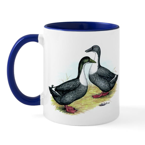 CafePress - Blue Swedish Ducks Mug - 11 oz Ceramic Mug - Novelty Coffee Tea Cup