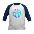 thumbnail image 1 of CafePress - Blue Tribal Turtle Sun Baseball Jersey - Kids Cotton Baseball Jersey, 3/4 Sleeve Shirt, 1 of 4