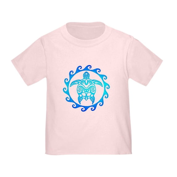 CafePress - Blue Tribal Turtle Sun T Shirt - Cute Toddler T-Shirt, 100% Cotton