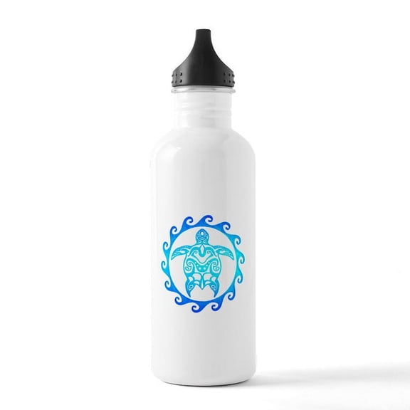 CafePress - Blue Tribal Turtle Sun Water Bottle - Stainless Steel Water Bottle, Sports Bottle, 1.0L