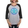 thumbnail image 1 of CafePress - Blue Tribal Turtle Sun - Womens Baseball Tee, 1 of 4