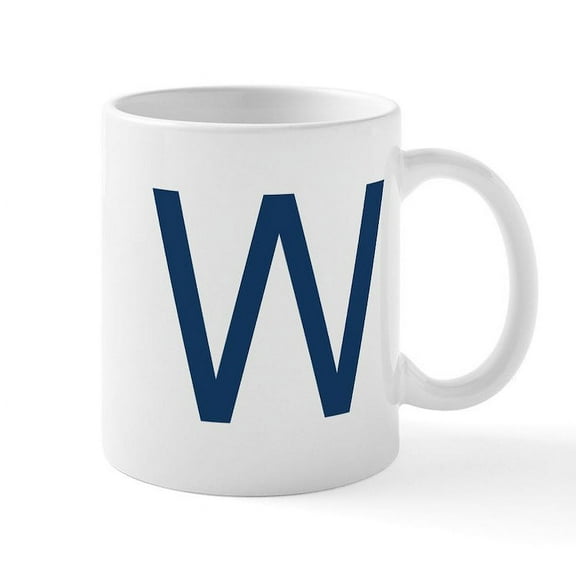 CafePress - Blue W - 11 oz Ceramic Mug - Novelty Coffee Tea Cup