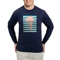 thumbnail image 1 of CafePress - Blue White Bold Stripes Hand Drawn Jellyfish Long - Long Sleeve Dark T-Shirt, 1 of 4