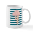 thumbnail image 1 of CafePress - Blue White Bold Stripes Hand Drawn Jellyfish Mugs - 11 oz Ceramic Mug - Novelty Coffee Tea Cup, 1 of 6