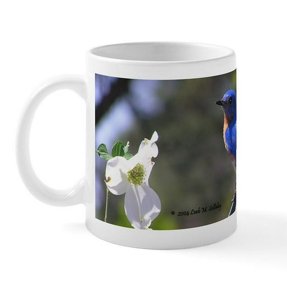 CafePress - Bluebird & Dogwood Mug - 11 oz Ceramic Mug - Novelty Coffee Tea Cup