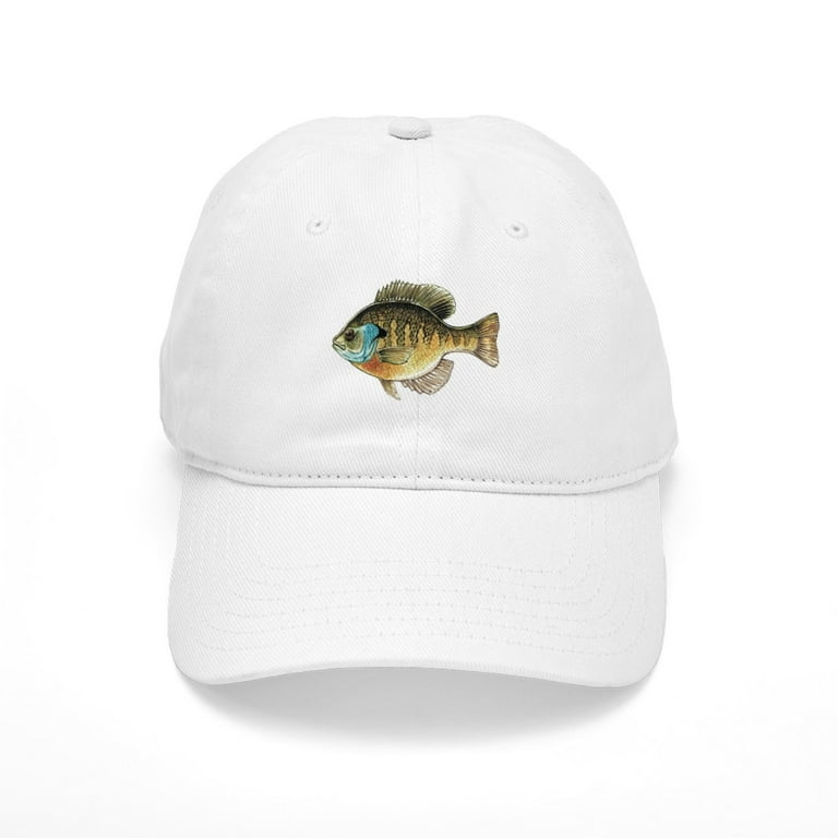 Cafepress - Bluegill Bream Fishing Cap - Printed Adjustable Cotton Canvas Baseball Hat, Women's, Size: One size, White
