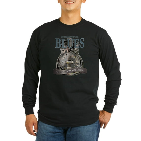 CafePress - Blues Music From The Soul Vintage Long Sleeve T Sh - Long Sleeve Dark T-Shirt