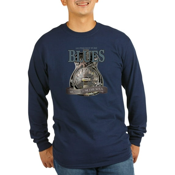 CafePress - Blues Music From The Soul Vintage Long Sleeve T Sh - Long Sleeve Dark T-Shirt