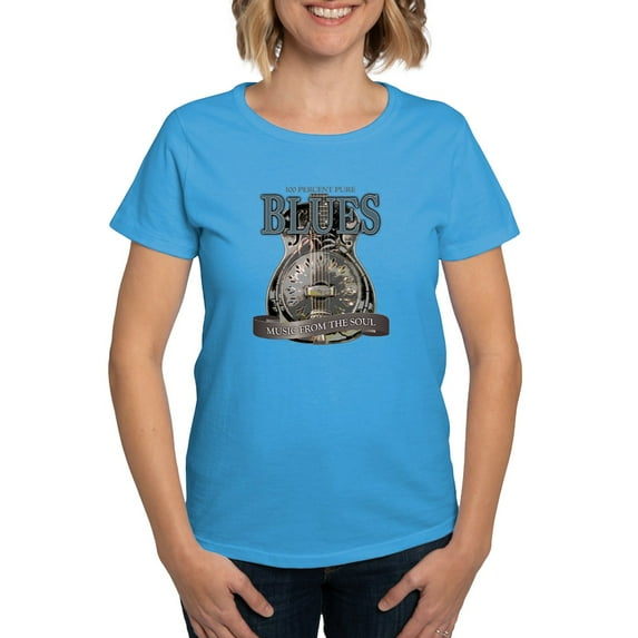 CafePress - Blues Music From The Soul Vintage T Shirt - Women's Traditional Fit Dark T-Shirt