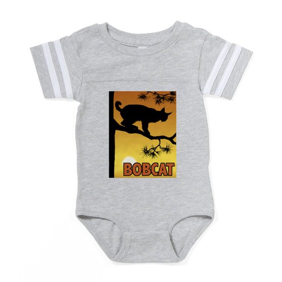 CafePress - Bobcat CROP Text - Cute Infant Baby Football Bodysuit