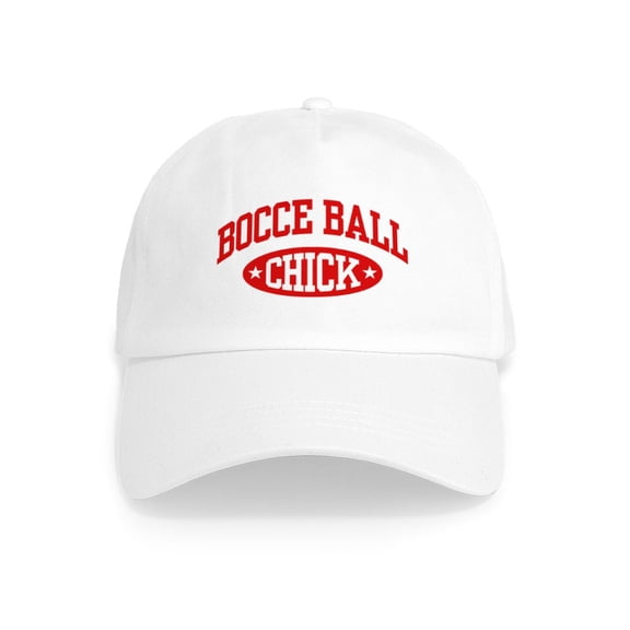 CafePress - Bocce Ball Chick Cap - Adjustable 100% Brushed Unisex Casual Cotton Baseball Cap, Beige, 1