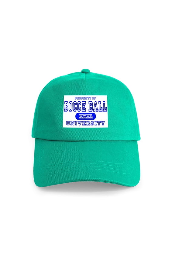 - Bocce Ball University Cap - Adjustable 100% Brushed Unisex Casual Cotton Baseball Cap, Beige, 1