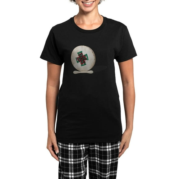 CafePress - Bodhrandrum092610 Pajamas - Women's Short Sleeve Print T-Shirt and Pants Dark Cotton Pajama Set
